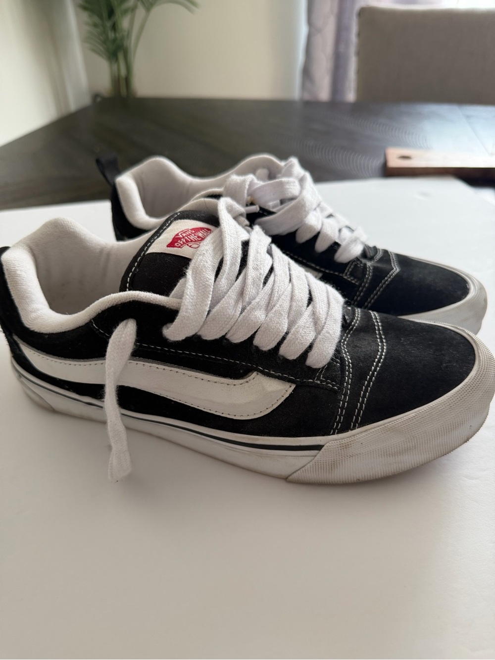Vans Black and White Low-Top Skate Sneakers